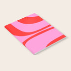 Retro Groove Abstract Pattern in Preppy Pink and Red Notebook Gallery Image 2