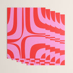 Retro Groove Abstract Pattern in Preppy Pink and Red Wrapping Paper Gallery Image 3