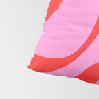 Retro Groove Abstract Pattern in Preppy Pink and Red Pillow Sham Gallery Image 4