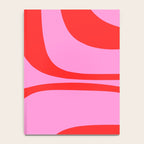 Retro Groove Abstract Pattern in Preppy Pink and Red Notebook Gallery Image 4