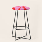 Retro Groove Abstract Pattern in Preppy Pink and Red Stool Gallery Image 1