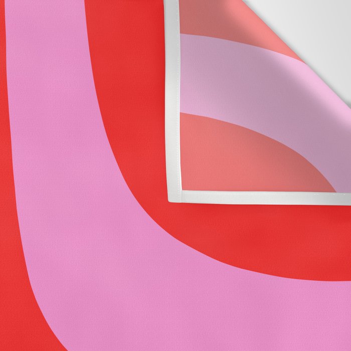 Retro Groove Abstract Pattern in Preppy Pink and Red Wall Tapestry Gallery Image 3