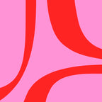 Retro Groove Abstract Pattern in Preppy Pink and Red Coffee Mug Gallery Image 2