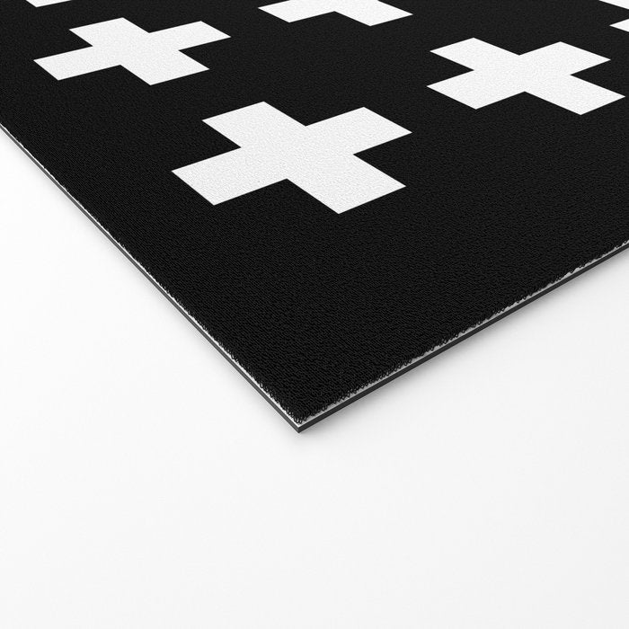 Swiss Cross Black Welcome Mat Gallery Image 2