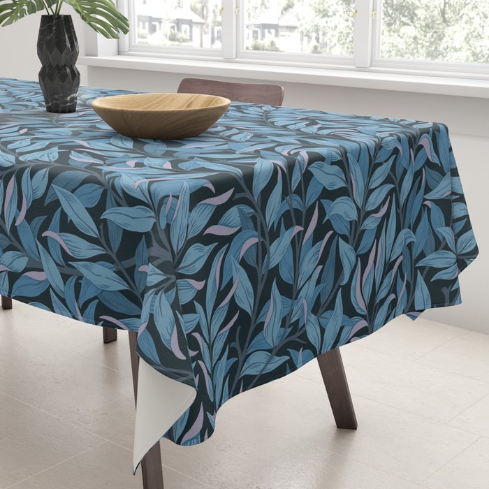 Romantic Botanica - Foliage in Dark Blue Tablecloth Gallery Image 3