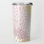 Floral Prints, Soft, Yellow and Pink, Design Prints Travel Mug Gallery Image 2