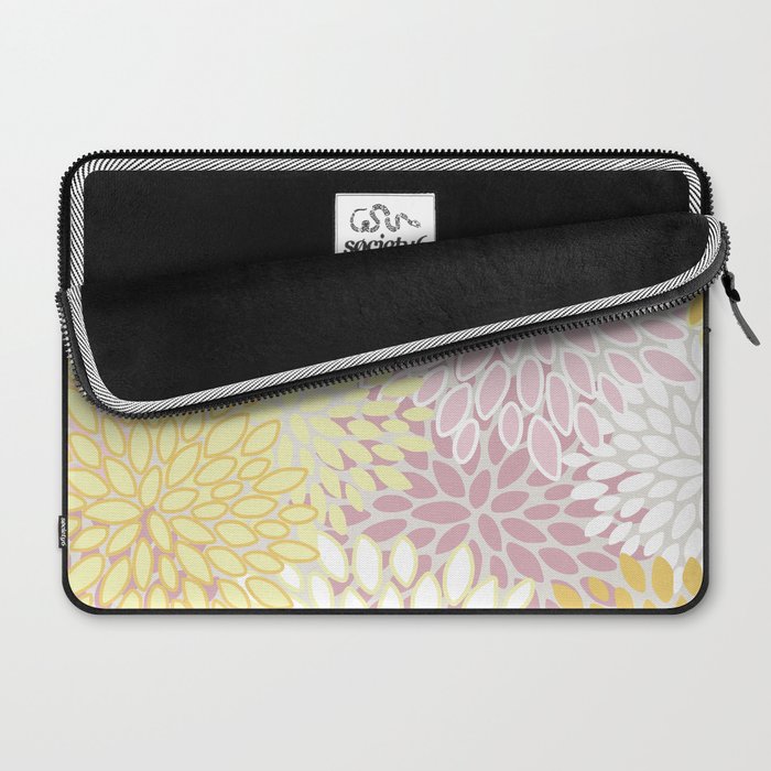 Floral Prints, Soft, Yellow and Pink, Design Prints Laptop Sleeve Gallery Image 2