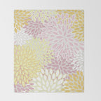 Floral Prints, Soft, Yellow and Pink, Design Prints Throw Blanket Gallery Image 2
