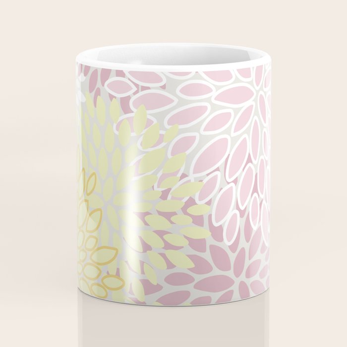 Floral Prints, Soft, Yellow and Pink, Design Prints Coffee Mug Gallery Image 4