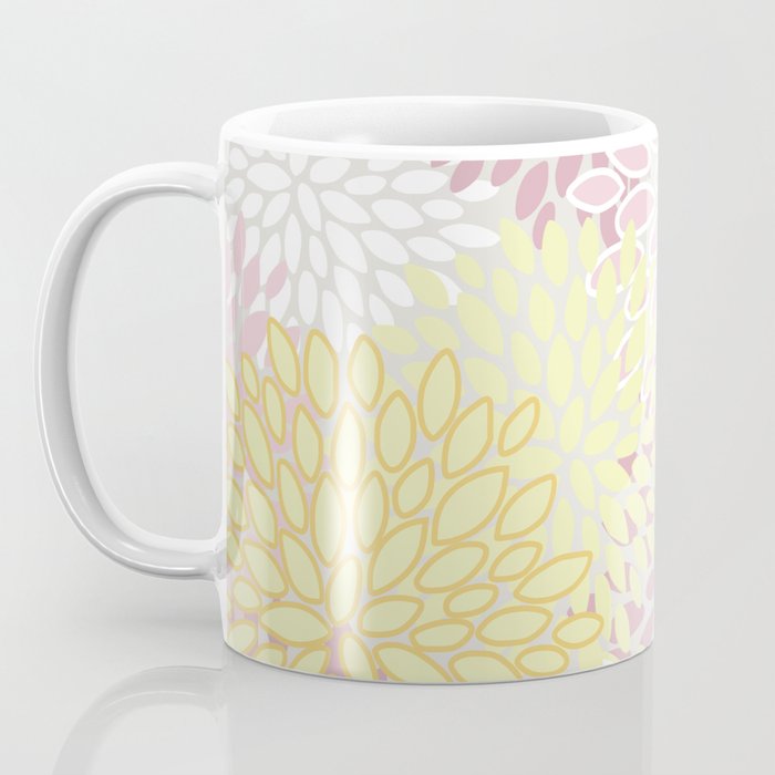 Floral Prints, Soft, Yellow and Pink, Design Prints Coffee Mug Gallery Image 3