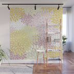 Floral Prints, Soft, Yellow and Pink, Design Prints Wall Mural Gallery Image 1