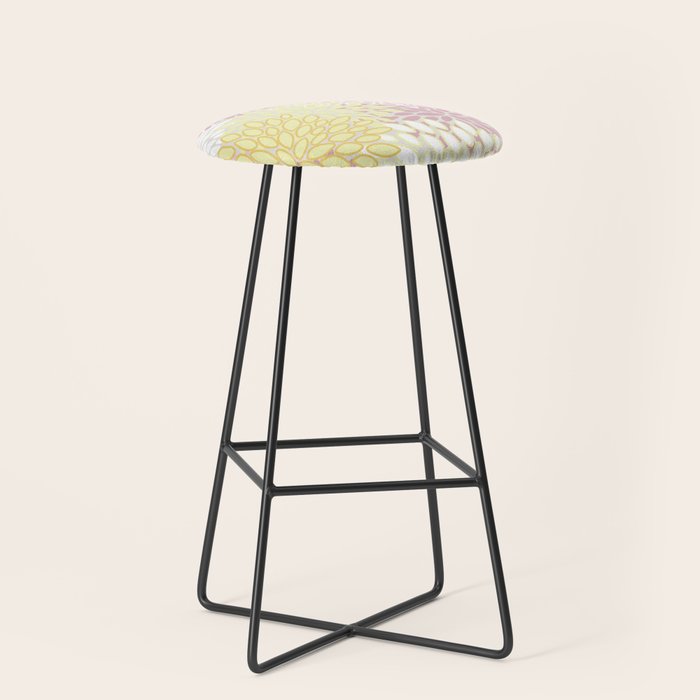 Floral Prints, Soft, Yellow and Pink, Design Prints Stool Gallery Image 1