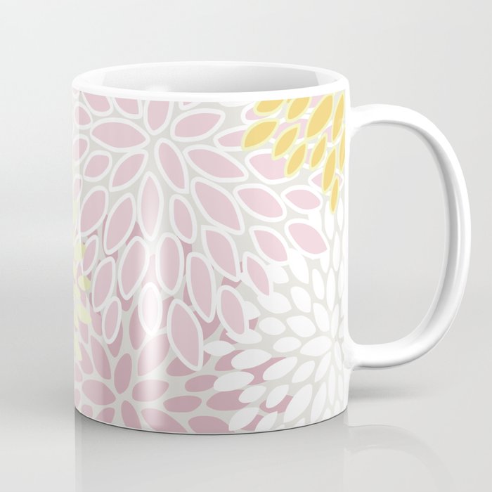 Floral Prints, Soft, Yellow and Pink, Design Prints Coffee Mug Gallery Image 1