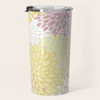 Floral Prints, Soft, Yellow and Pink, Design Prints Travel Mug Gallery Image 3