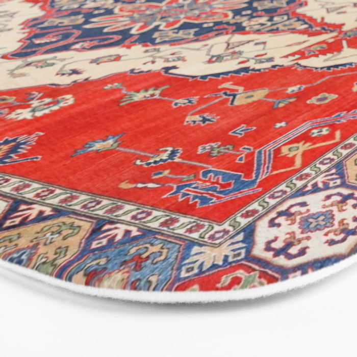 North And South Vine Red Medallion Kazak Persian Rug Bath Mat Gallery Image 3
