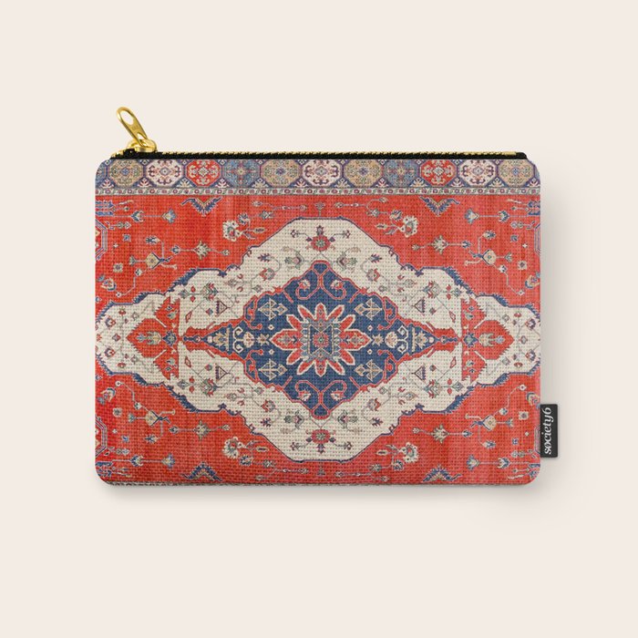 North And South Vine Red Medallion Kazak Persian Rug Carry All Pouch Gallery Image 1