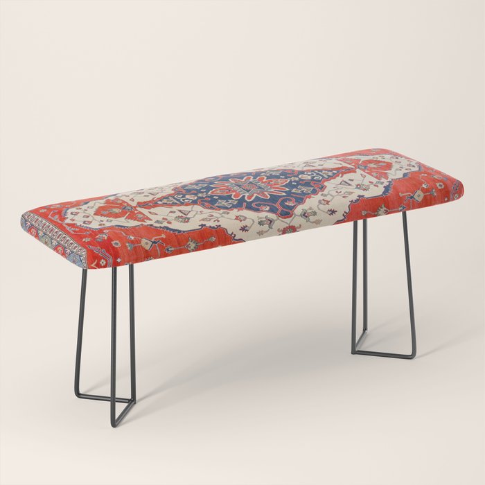 North And South Vine Red Medallion Kazak Persian Rug Bench Gallery Image 1