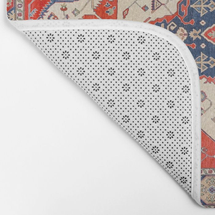 North And South Vine Red Medallion Kazak Persian Rug Bath Mat Gallery Image 2