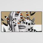 Woman and snakes Desk Mat Gallery Image 3