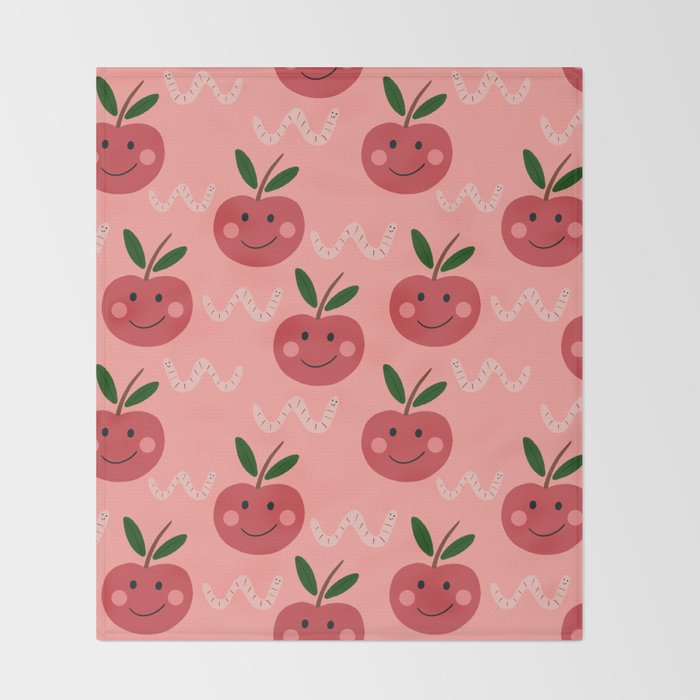 Happy Apple  Throw Blanket Gallery Image 2