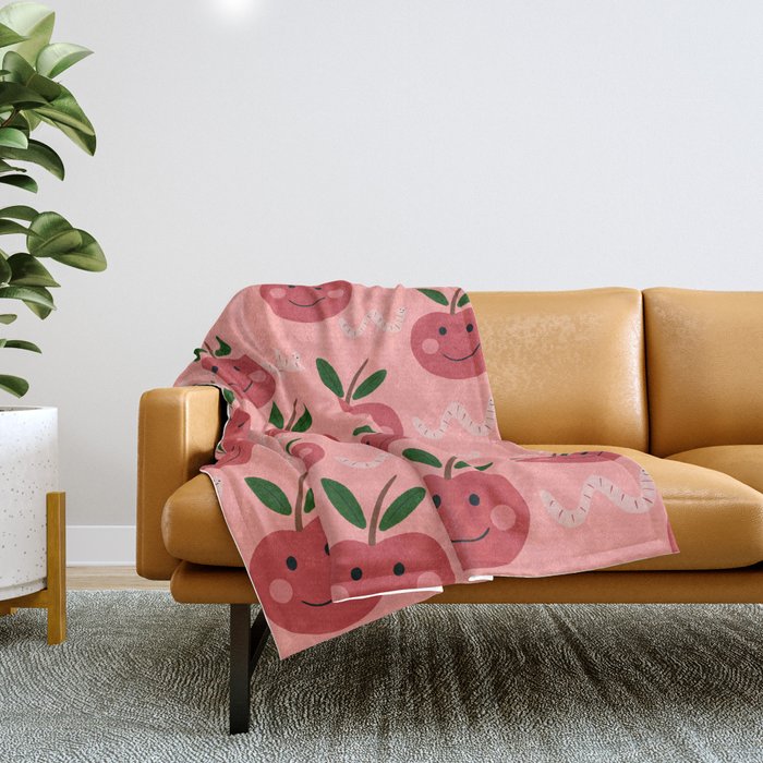 Happy Apple  Throw Blanket Gallery Image 1