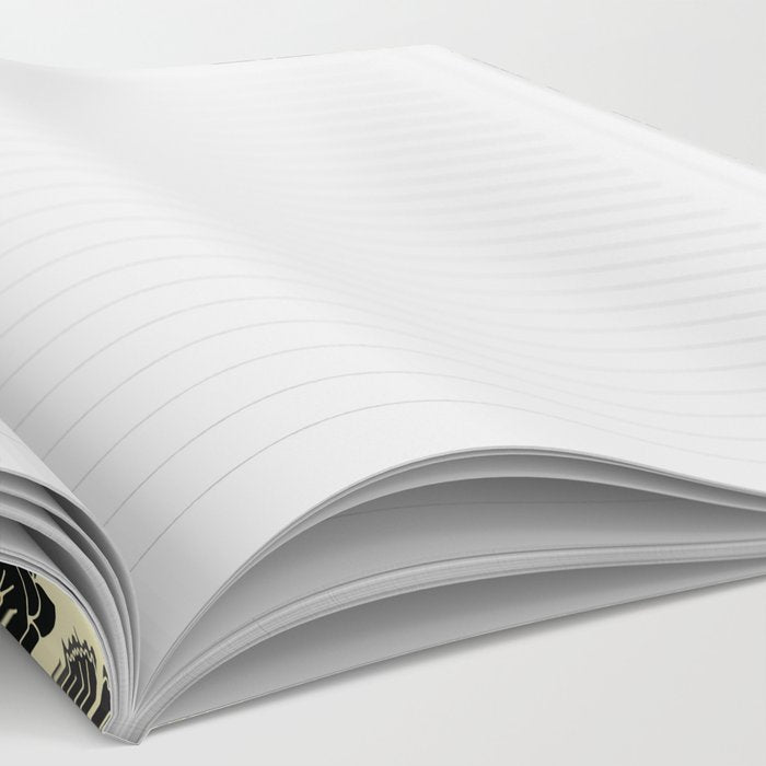 Gray, Black, Cream, Yellow & Red Sophisticated Floral Pattern Notebook Gallery Image 2