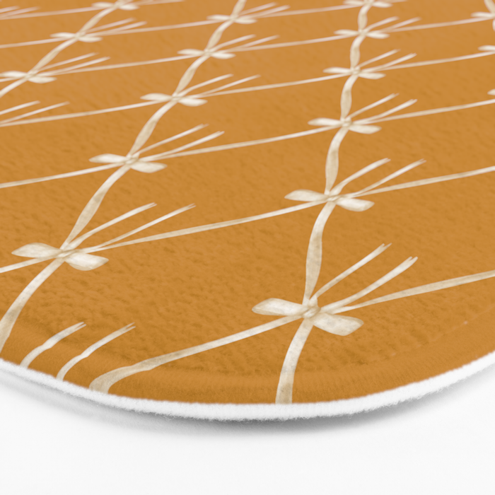 Bows & Ribbons Pattern XVIII Orange Bath Mat Gallery Image 3