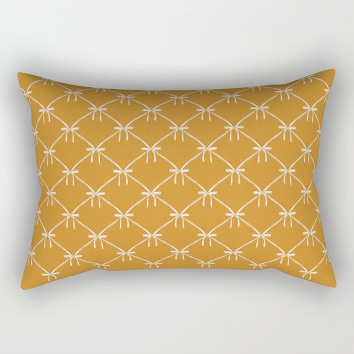 Bows & Ribbons Pattern XVIII Orange Rectangular Pillow Gallery Image 2