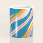Trippy Dream Retro Pop Bright and Colourful Abstract Pattern Blue Pink Mustard Green Coffee Mug Gallery Image 4