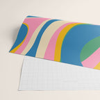 Trippy Dream Retro Pop Bright and Colourful Abstract Pattern Blue Pink Mustard Green Wrapping Paper Gallery Image 2