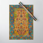 Hereke Vintage Persian Silk Rug Print Wrapping Paper Gallery Image 1
