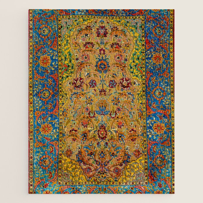 Hereke Vintage Persian Silk Rug Print Jigsaw Puzzle Gallery Image 1