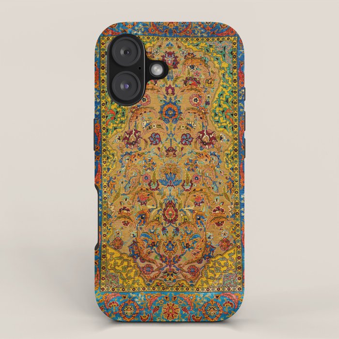Hereke Vintage Persian Silk Rug Print iPhone Case Gallery Image 1