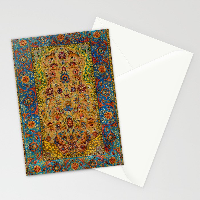 Hereke Vintage Persian Silk Rug Print Stationery Card Gallery Image 2