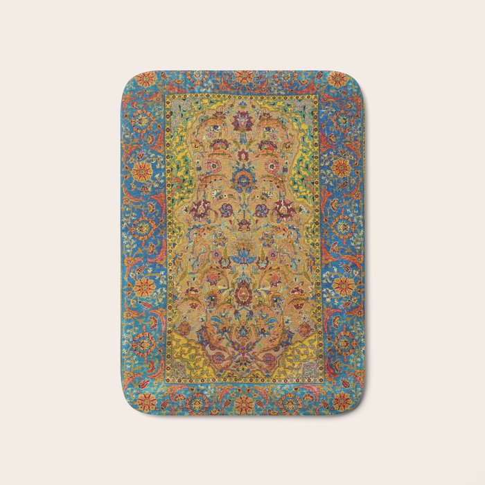 Hereke Vintage Persian Silk Rug Print Bath Mat Gallery Image 1