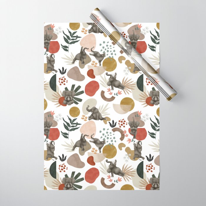 Elephant yoga 01 Wrapping Paper Gallery Image 1
