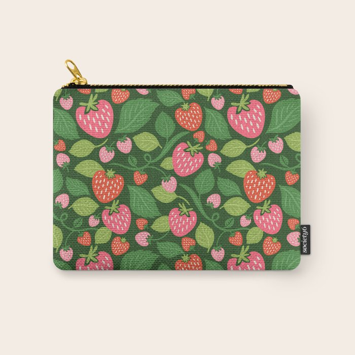 Wild Strawberries - green Carry All Pouch Gallery Image 1