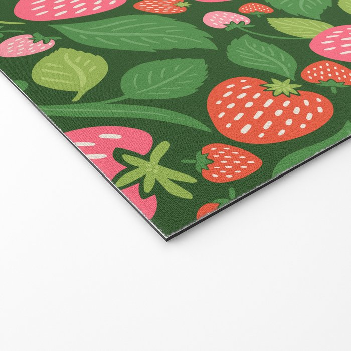 Wild Strawberries - green Welcome Mat Gallery Image 2
