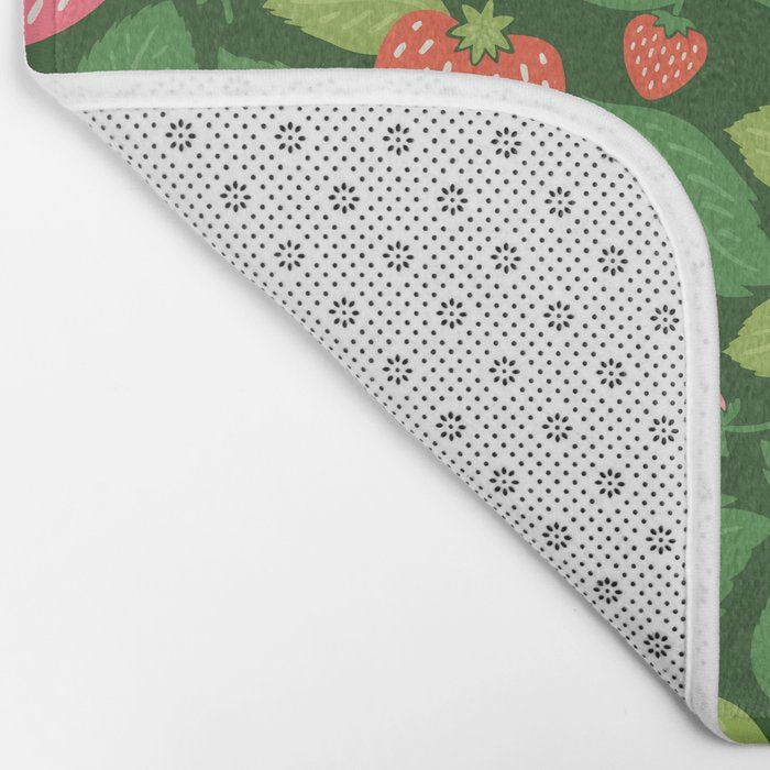 Wild Strawberries - green Bath Mat Gallery Image 2