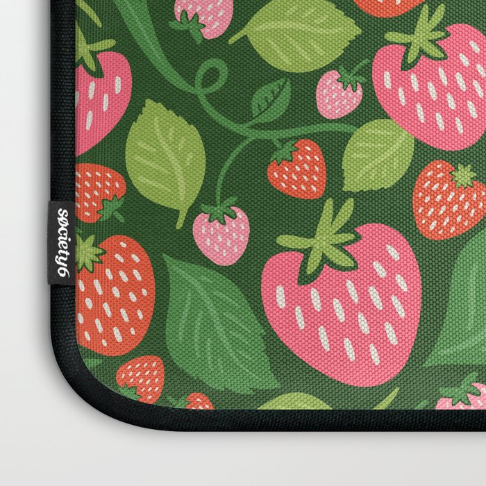 Wild Strawberries - green Laptop Sleeve Gallery Image 3