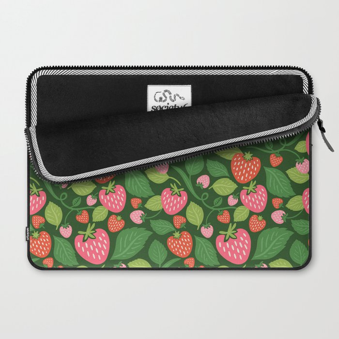 Wild Strawberries - green Laptop Sleeve Gallery Image 2
