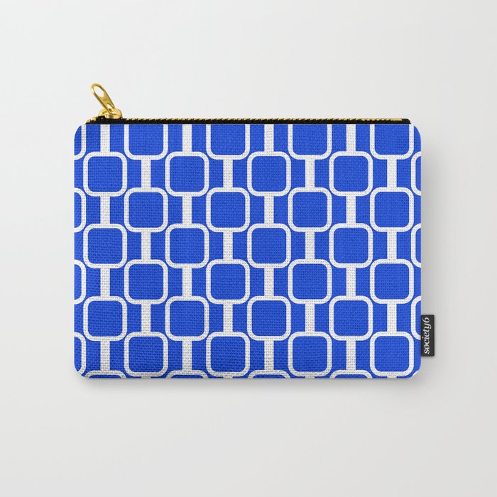 Royal Blue Mod Links Midcentury Modern Geometric Pattern Carry All Pouch Gallery Image 1