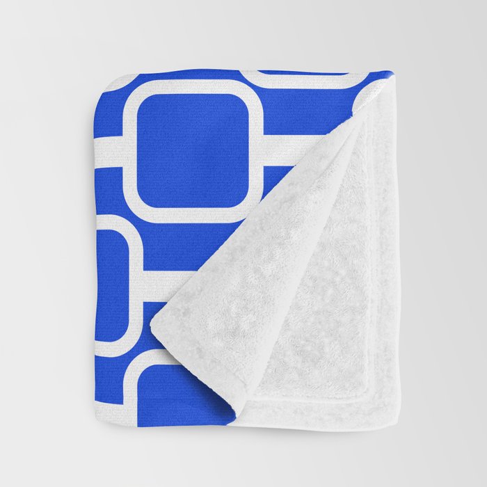 Royal Blue Mod Links Midcentury Modern Geometric Pattern Throw Blanket Gallery Image 3