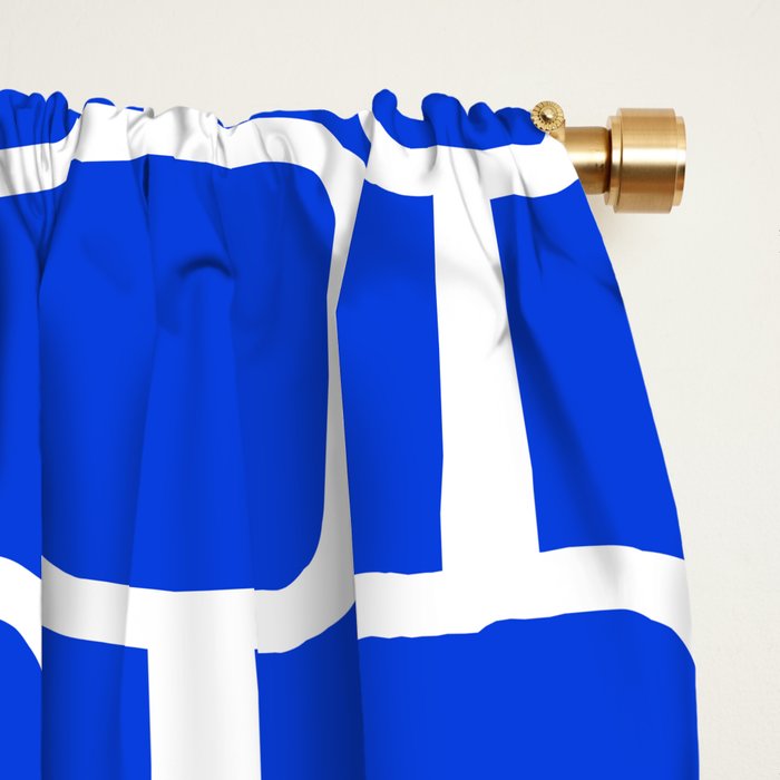 Royal Blue Mod Links Midcentury Modern Geometric Pattern Window Curtain Gallery Image 2