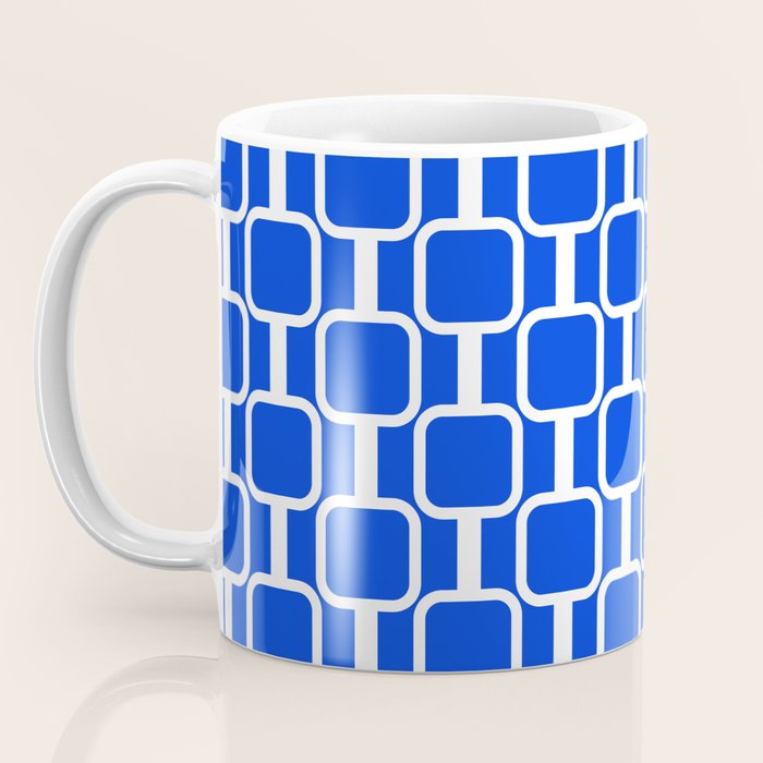 Royal Blue Mod Links Midcentury Modern Geometric Pattern Coffee Mug Gallery Image 3