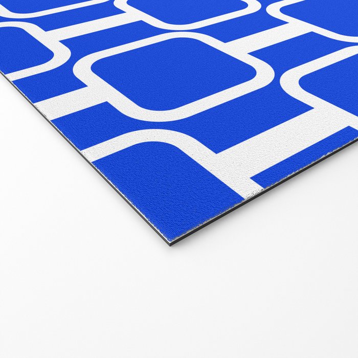 Royal Blue Mod Links Midcentury Modern Geometric Pattern Welcome Mat Gallery Image 2