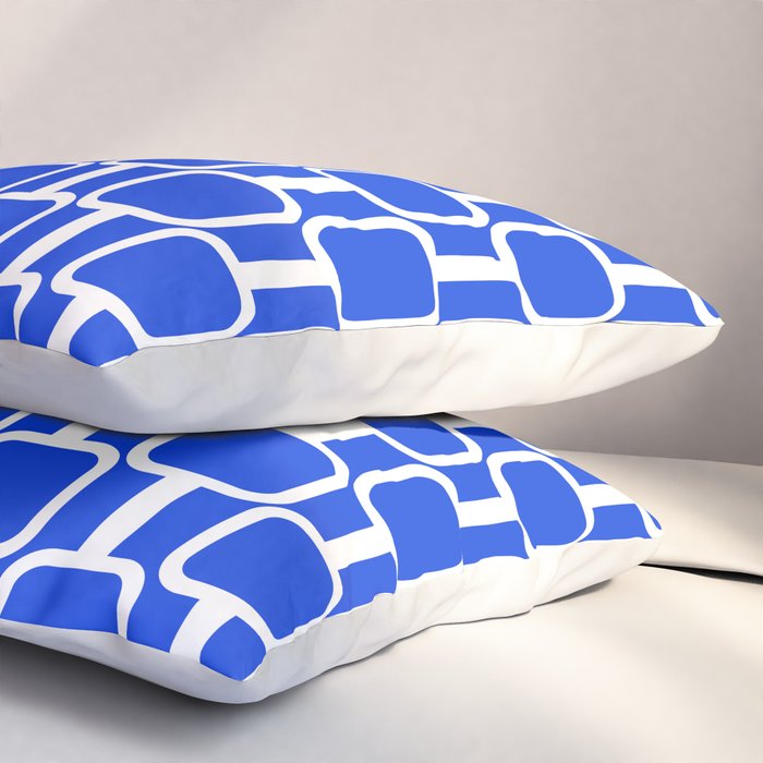 Royal Blue Mod Links Midcentury Modern Geometric Pattern Pillow Sham Gallery Image 3