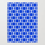 Royal Blue Mod Links Midcentury Modern Geometric Pattern Poster Gallery Image 4