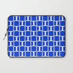 Royal Blue Mod Links Midcentury Modern Geometric Pattern Laptop Sleeve Gallery Image 1