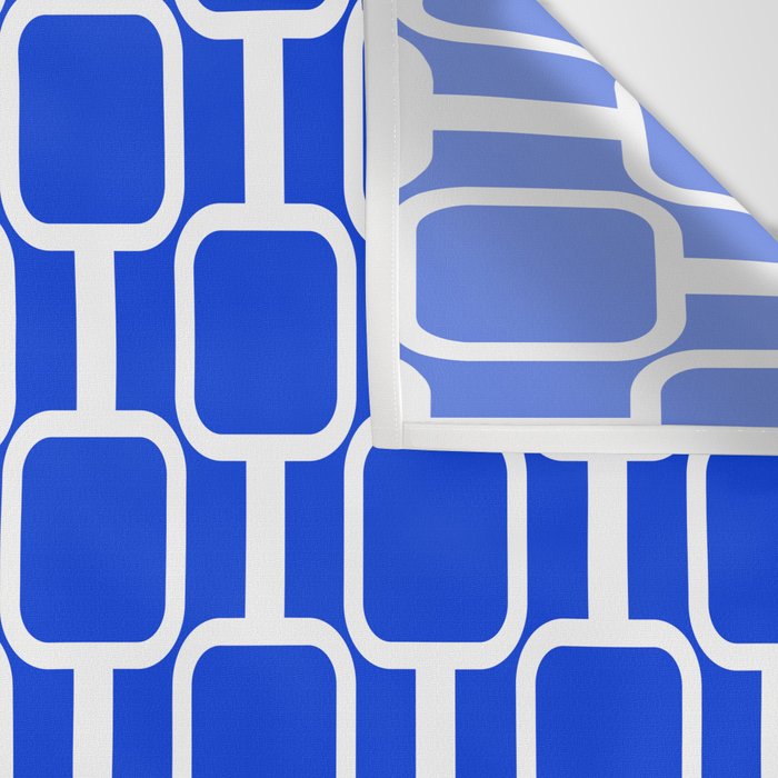 Royal Blue Mod Links Midcentury Modern Geometric Pattern Wall Tapestry Gallery Image 3